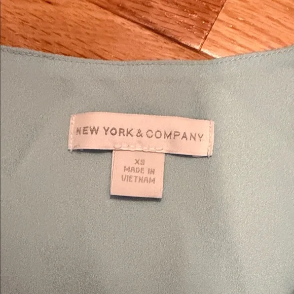 New York & Company Light Blue Blouse with Button Detail - Picture 2 of 4